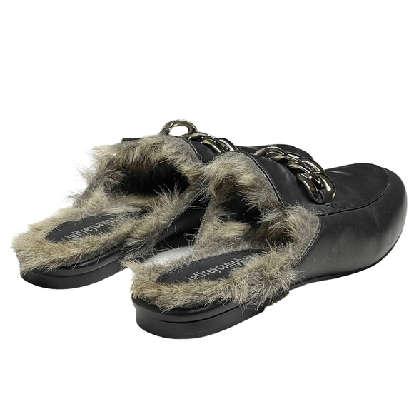 Jeffrey Campbell ☻︎ Ravis Vegan Fur Flat Chain Bit Slide Leather Mules ☻︎ Brown - Picture 5 of 16